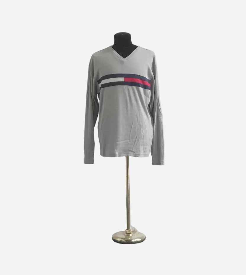 Vintage Tommy Hilfiger Sweater Grijs - XXL - lab10vintage.nl
