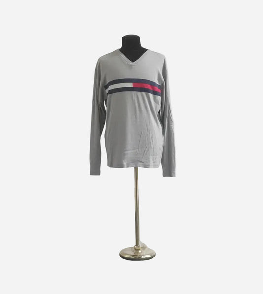 Vintage Tommy Hilfiger Sweater Grijs - XXL - lab10vintage.nl